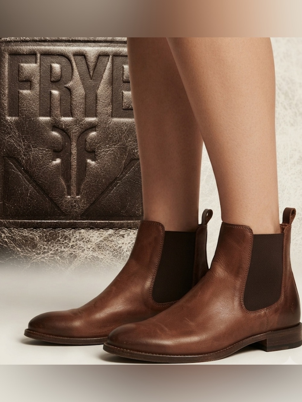 Authentic Frye designer brown leather ankle boots sz 9